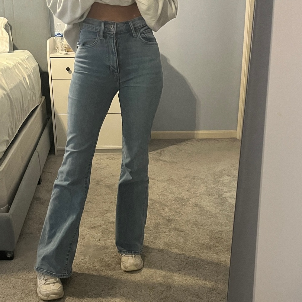 Abercrombie and fitch stretch flare high rise jeans